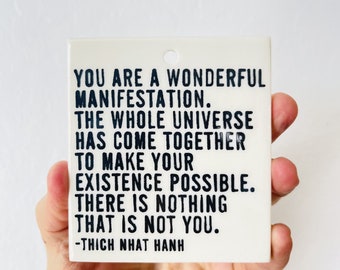 thich nhat hanh quote ceramic wall tile • ceramic wall hanging • inspirational quote • daily reminder • daily affirmation