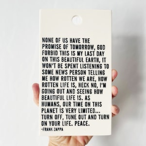 frank zappa quote ceramic wall tile • ceramic wall hanging • inspirational quote • daily reminder • daily affirmation