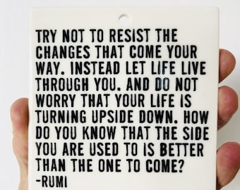 rumi quote ceramic wall tile • ceramic wall hanging • inspirational quote • daily reminder • daily affirmation