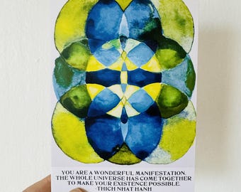 thich nhat hanh quote born greeting card 4 1/8" w x 5 7/8"