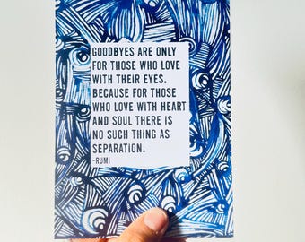 goodbyes rumi greeting card 4 1/8" w x 5 7/8"