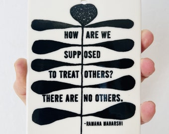 ramana maharshi quote ceramic wall tile • ceramic wall hanging • inspirational quote • daily reminder • daily affirmation