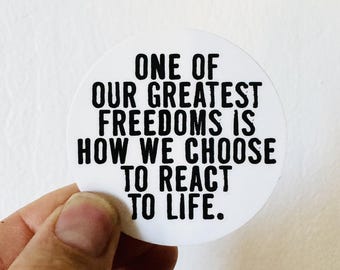 2" round vinyl sticker one of our greatest freedoms • water bottle sticker • journal sticker