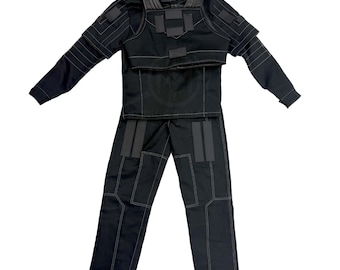 Black Flight Suit Bounty Hunter Cosplay: Custom Armor-Ready Costume