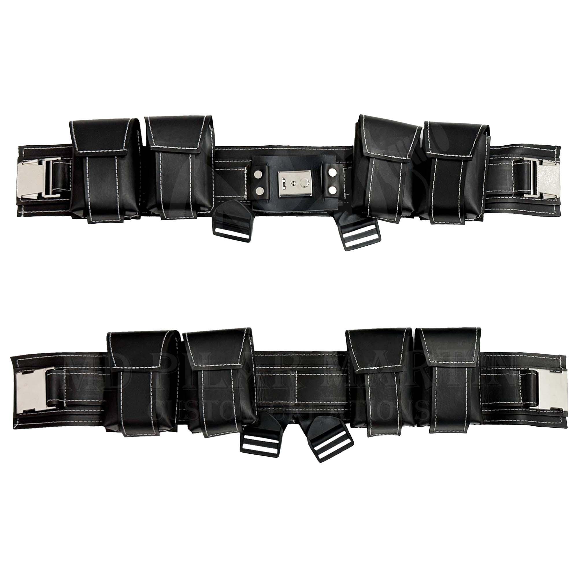 Handcrafted Leather Cosplay Belt: Sci-fi Warrior Costume Utility