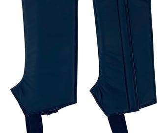 Black Leather Gaiters: Handmade Cosplay Boot Covers