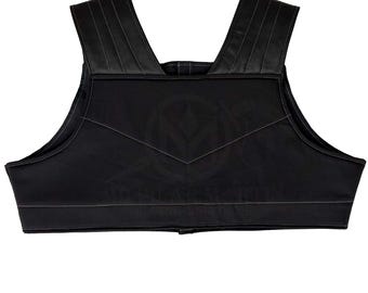 Custom Black Flak Vest | Mando-Inspired Cosplay Armor | Sci-Fi Chest Piece | Bounty Hunter Costume Gear