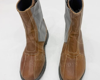 Spezialanfertigung Leder Kopfgeldjäger Stiefel: Sci-Fi Cosplay, Handgefertigt