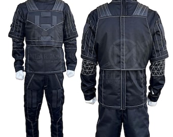 Custom Black Bounty Hunter Flight Suit: 3-Piece Cosplay Outfit