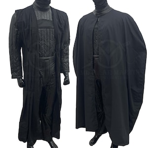 Handmade Leather Galaxy Warrior Cosplay Costume: Black Armor Suit with Cape