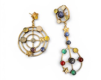 Celestial inspired semi precious stone earrings