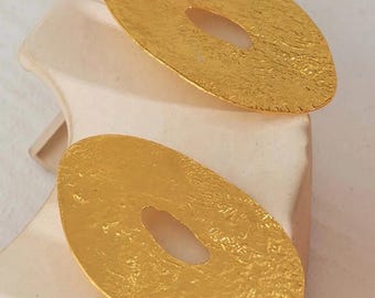 Abstract Gold Plated Earrings: Trendsetting Alloy Statement Jewelry