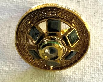 24k Gold Plated Ring: Adjustable Cubic Zirconia