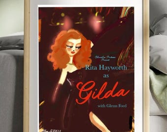 Gilda - Hollywood Icon Print: Signed Archival Matte Paper (18x24)