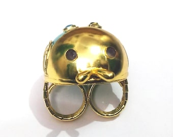 AmorFirst double finger ring Turquoise