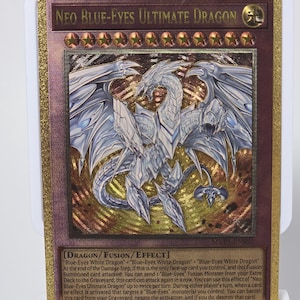 Neo Blue-Eyes Ultimate Dragon (Carbon Fiber YGO Orica Card)
