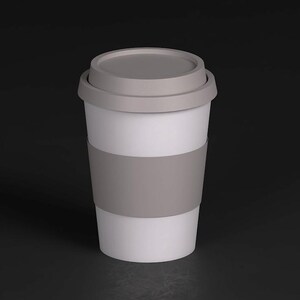 Modelo de taza de café en cartón en miniatura a escala 1:6, para casas de muñecas y modelos en miniatura, archivo STL 3D listo para imprimir, descarga digital