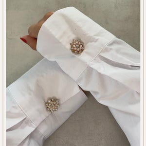 Star Diamond Rose Button Cover | Cufflinks |Clip on Button Covers | Button accessories | Button Jewels | Pearl Buttons |Wedding Gift