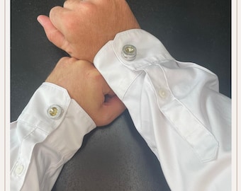 Cubrebotones dorados con círculo de diamantes para HOMBRE | Gemelos | Cubrebotones con clip | Accesorios para botones | Joyas para botones | Botones de perla | Regalo de boda