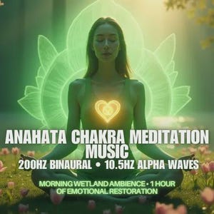 Heart Chakra Meditation Music with Nature Sounds & Binaural Beats | Anahata Meditation Audio for Self Love | 1 Hour MP3