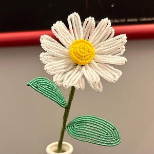 French Beaded Daisy Stem