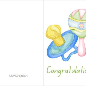 Parabéns pelo novo bebê - conjunto de seis - Cartões de felicitações para o novo bebê