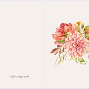 Wenskaart - set van zes - bloemen twee - blanco