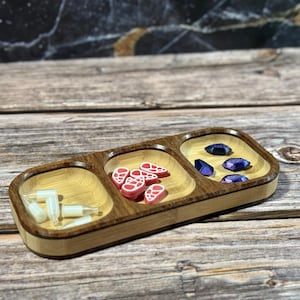 Board Game Token Tray - Carved Luxury Board Game Accessory for Game Night, Organizing, Resources and Easy Reach across the Table