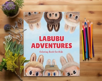 Labubu Adventures Coloring Book – Monster A4 Printable (Instant Download)