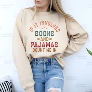 Books and Pajamas Shirt, Cozy Book Lover Tee