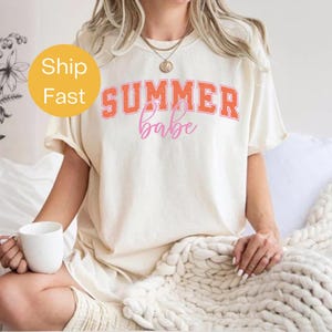 Comfort Colors® Summer Babe Shirt, Cute Summer Aesthetic Tee, Beach Girl T-Shirt, Hot Girl Summer Vibes Shirt, Trendy Coastal Graphic Tee