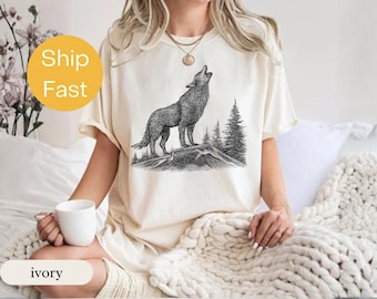 Camiseta unisex con estampado de lobo fantástico / Comfort Colors