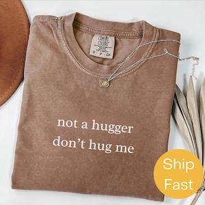 Comfort Colors® Not a Hugger Shirt, Funny Anti-Social Tee, Don’t Hug Me Shirt, Cactus Humor Shirt, Introvert Gifts, Funny Bestie Gift ideas