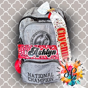 Spirit, EXTRA Sparkle, Backpack Bandanas. Team gifts, team matching. Sparkle and shine as you show your team spirit or personal flare.