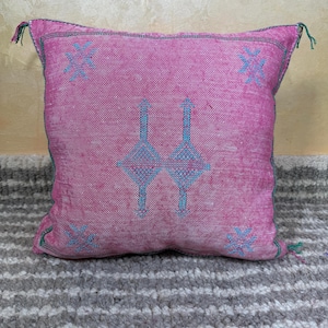 Handwoven Moroccan Sabra Silk Cushion
