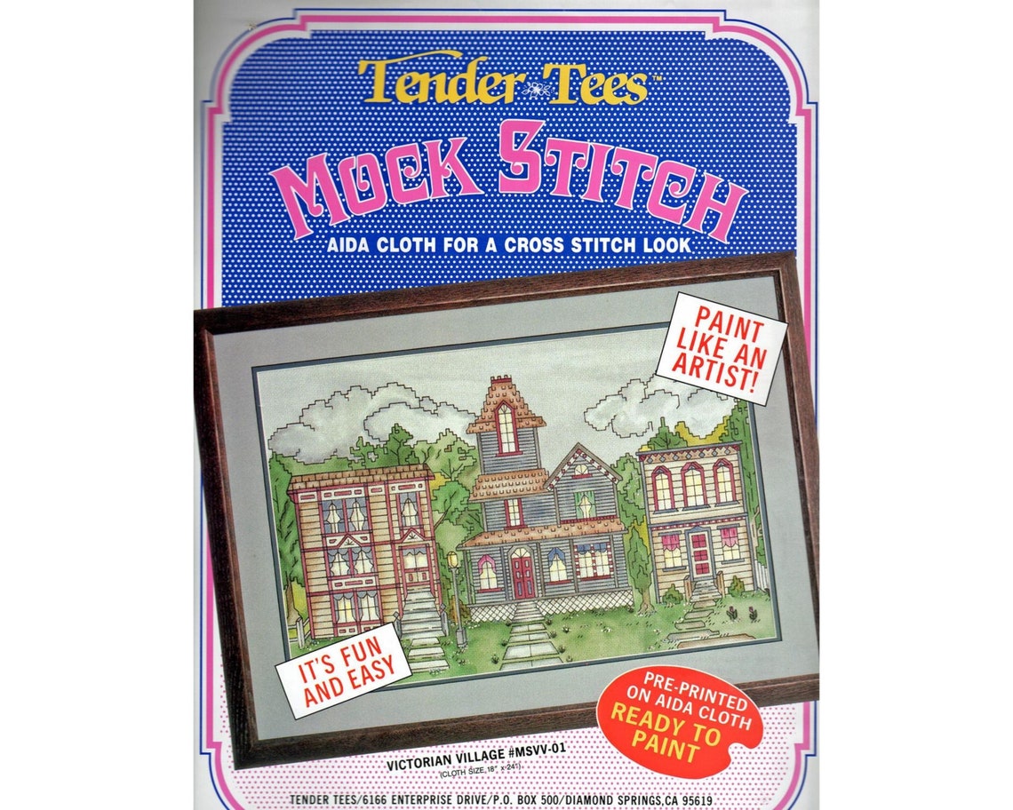 Download Vintage Cross Stitch Paint by Number Tender Tees Mock ...