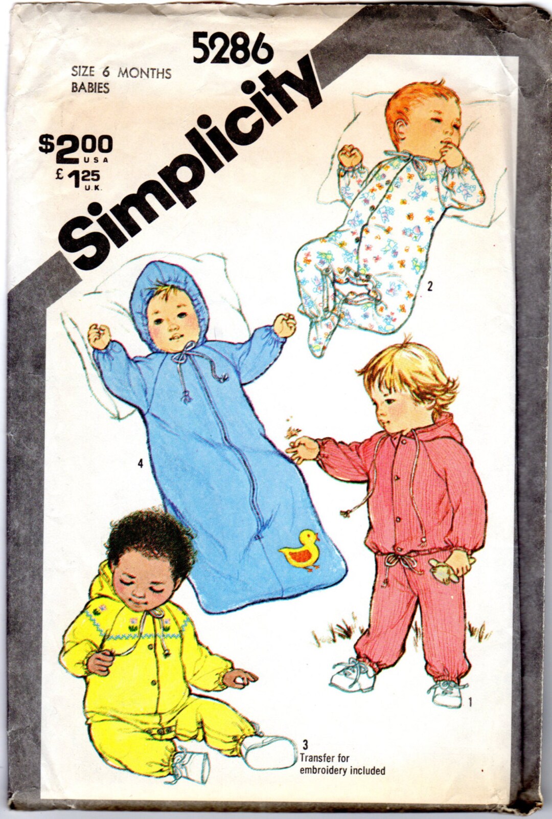 Simplicity 5286 Baby Pattern, Bunting, Coverall, Pull on Pants, Hoodie ...