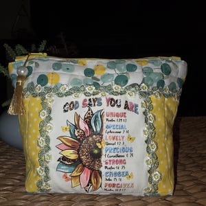 Makeup Cosmetics Toiletries Multi-use Bag with Positive Phrase -  Ships Free