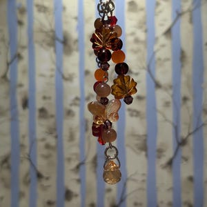 Autumnal Butterfly & Leaf Beaded Bag Charm Keyring *Beading Will Be Varied - Pictures are Examples*