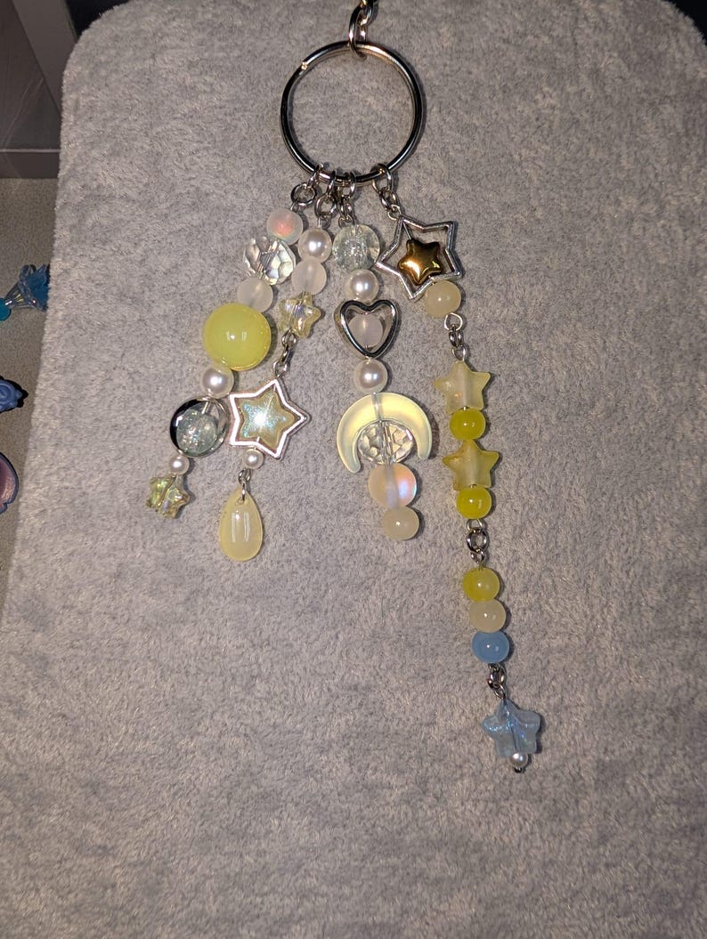 Stitch on the Moon Keyring / Bag Charms (Extra Long) - Stitch & Angel Celestial Collection image 13