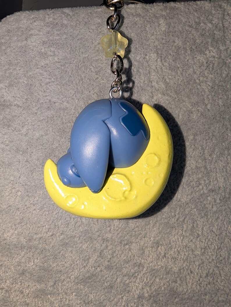 Stitch on the Moon Keyring / Bag Charms (Extra Long) - Stitch & Angel Celestial Collection image 10