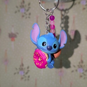 Stitch Sweeties Keyring / Bag Charms - Stitch & Angel Foodie Collection Doughnut