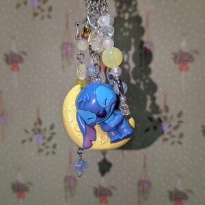 Stitch on the Moon Keyring / Bag Charms (Extra Long) - Stitch & Angel Celestial Collection image 18