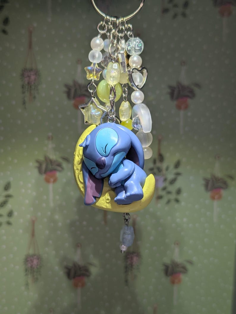 Stitch on the Moon Keyring / Bag Charms (Extra Long) - Stitch & Angel Celestial Collection image 17