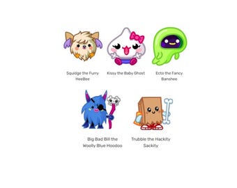 Moshling Keyring (Spookies) - Squidge, Kissy, Ecto, Big Bad Bill, Trubble - Genuine Moshi Monsters Moshling Figure Including Special Edition