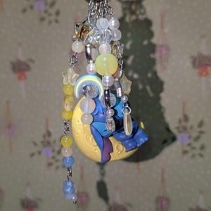 Stitch on the Moon Keyring / Bag Charms (Extra Long) - Stitch & Angel Celestial Collection image 8