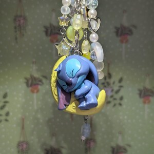 Stitch on the Moon Keyring / Bag Charms (Extra Long) - Stitch & Angel Celestial Collection image 16