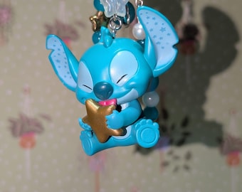 Stitch Licking a Star Keyring / Bag Charms - Stitch & Angel Celestial Collection