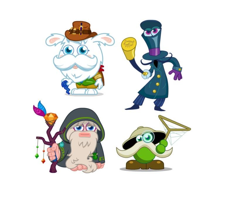 Moshi Monsters Keyrings - Main Characters - Etsy