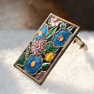 Vintage Art Deco dress clip/enamel dress clip/1920 1930 dress clip/flapper dress clip/collectible dress clip/flower dress clip at Lacoona